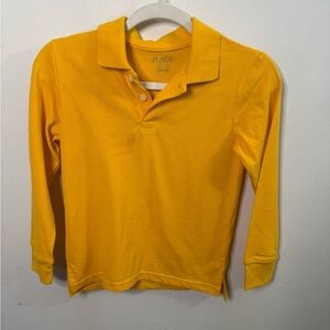 Children’s Place Yellow Long Sleeve Half Button Down Shirt Size Medium